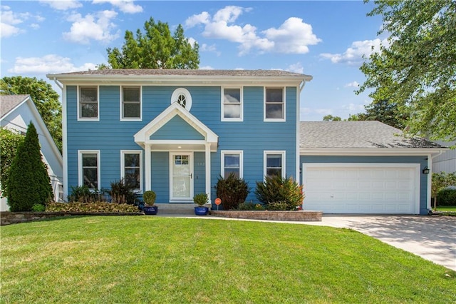 1321 SW Crossing Dr, Lees Summit, MO 64081 - colonial inspired home featuring driveway, a garage, and a front yard
