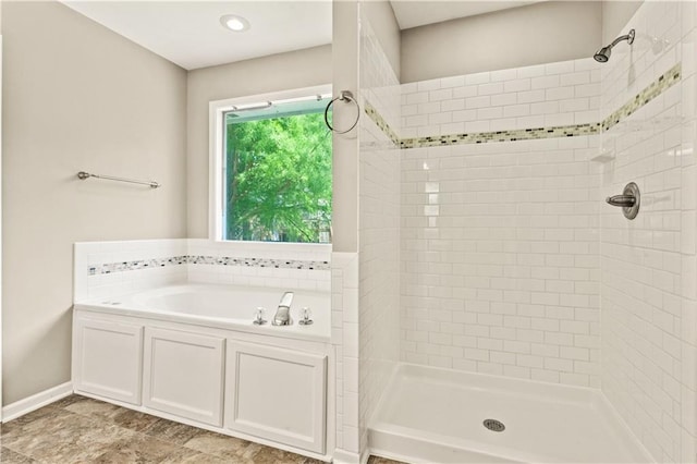 1321 SW Crossing Dr, Lees Summit, MO 64081 - full bathroom featuring a tile shower and a garden tub