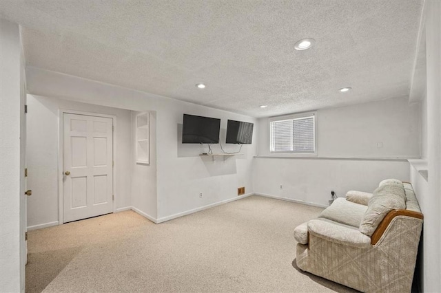 17277 W 157th St, Olathe, KS 66062 - sitting room with a textured ceiling, carpet flooring, and recessed lighting