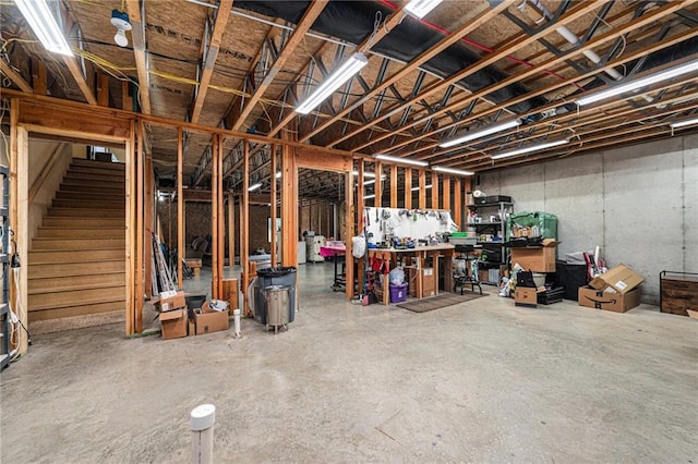 9750 SW 200th St, Smithville, MO 64089 - unfinished basement with stairway