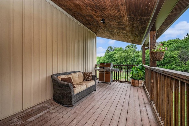 9750 SW 200th St, Smithville, MO 64089 - wooden terrace with area for grilling