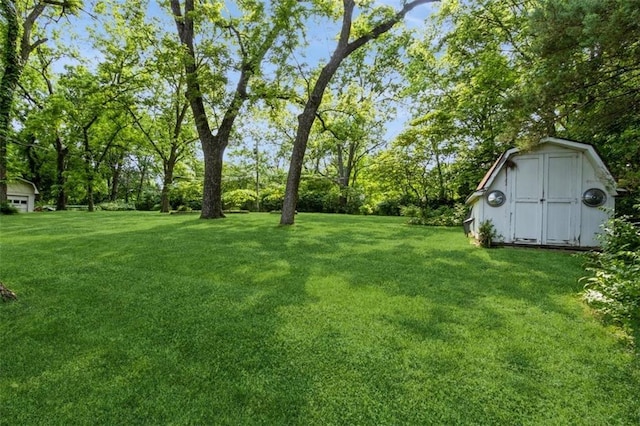 5308 Foster St, Mission, KS 66202 - view of green lawn with a storage shed