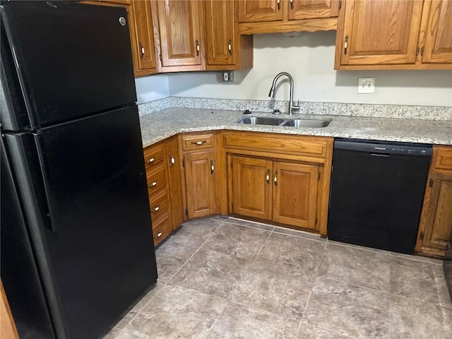 6310 E 153rd St, Grandview, MO 64030 - kitchen with black appliances and brown cabinets