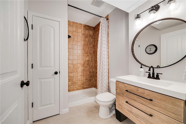 204 SW Ansel Adams Dr, Lees Summit, MO 64081 - bathroom with vanity, a tile shower, and tile patterned flooring