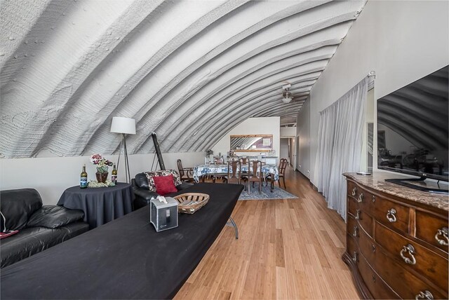 24305 Loring Rd, Lawrence, KS 66044 - living area with light wood-style floors and lofted ceiling