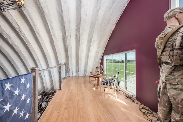 24305 Loring Rd, Lawrence, KS 66044 - living area with wood finished floors and an upstairs landing