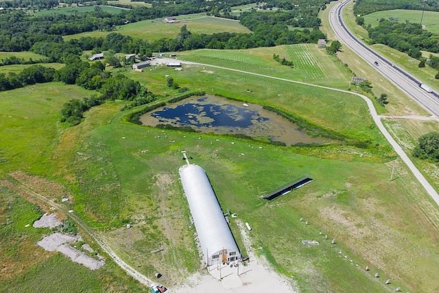 24305 Loring Rd, Lawrence, KS 66044 - aerial overview of property's location with rural landscape and a large body of water