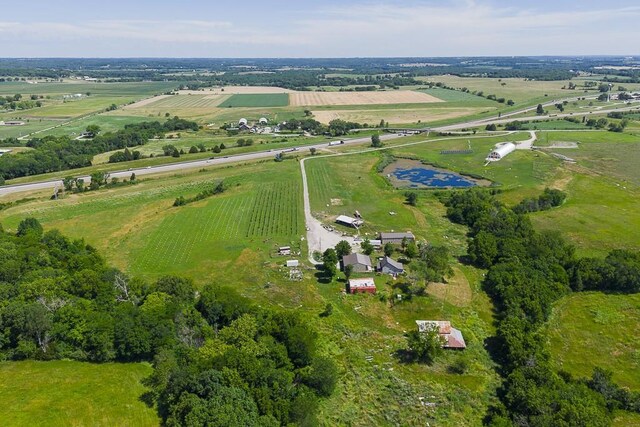 24305 Loring Rd, Lawrence, KS 66044 - aerial view of property and surrounding area featuring rural landscape and farmland