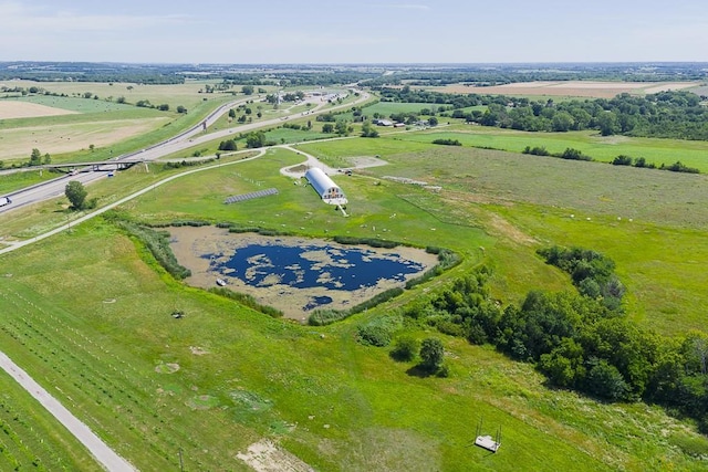 24305 Loring Rd, Lawrence, KS 66044 - aerial view of sparsely populated area featuring a large body of water