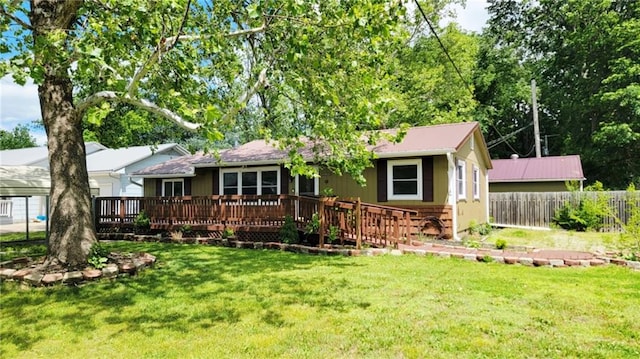 1404 Maple St, Pleasanton, KS 66075 - view of front of house featuring a wooden deck