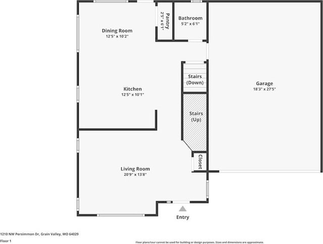 1210 NW Persimmon Dr, Grain Valley, MO 64029 - view of home floor plan