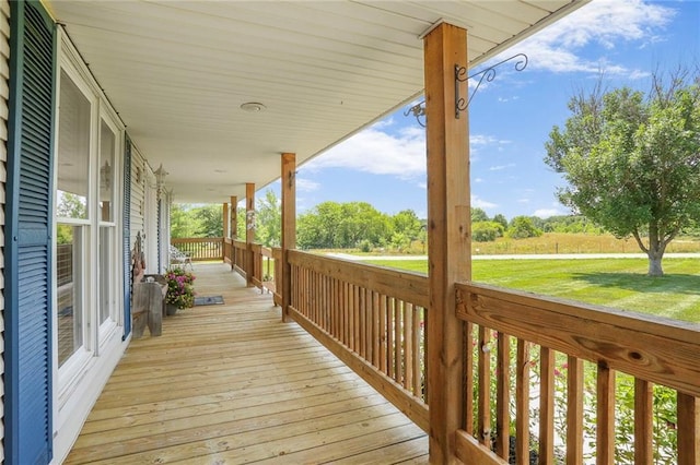 3038 Weaver School Rd, Odessa, MO 64076 - wooden porch featuring a yard
