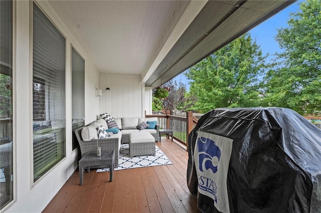 18501 S Butternut St W, Gardner, KS 66030 - wooden deck with an outdoor living space and grilling area