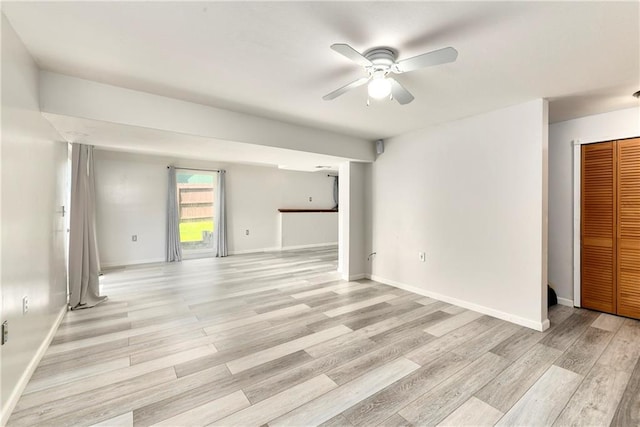 14733 Hickory Dr, Bonner Springs, KS 66012 - empty room featuring a ceiling fan and light wood-style floors