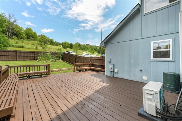 14733 Hickory Dr, Bonner Springs, KS 66012 - wooden terrace with a fenced backyard