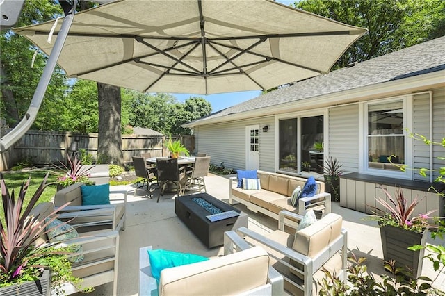 1410 Vilas St, Leavenworth, KS 66048 - view of patio with outdoor dining space and an outdoor living space with a fire pit
