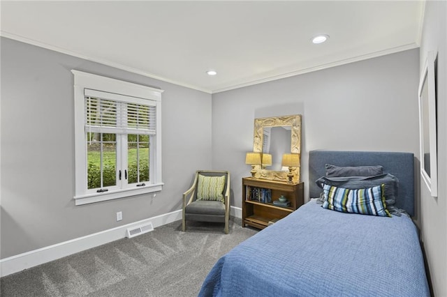 180 Terrace Trl S, Lake Quivira, KS 66217 - carpeted bedroom with ornamental molding and recessed lighting