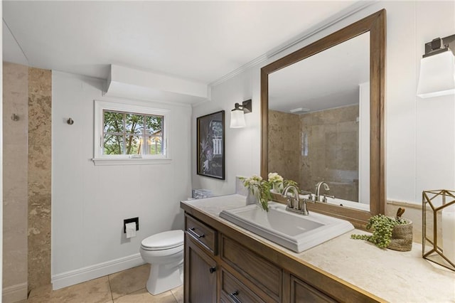 180 Terrace Trl S, Lake Quivira, KS 66217 - full bathroom with vanity, tiled shower, and tile patterned flooring