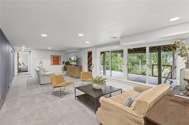 180 Terrace Trl S, Lake Quivira, KS 66217 - living area featuring carpet floors, recessed lighting, and plenty of natural light