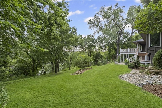180 Terrace Trl S, Lake Quivira, KS 66217 - view of green lawn with a deck