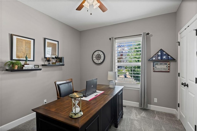 801 155th Ter, Basehor, KS 66007 - carpeted office space with a ceiling fan and baseboards