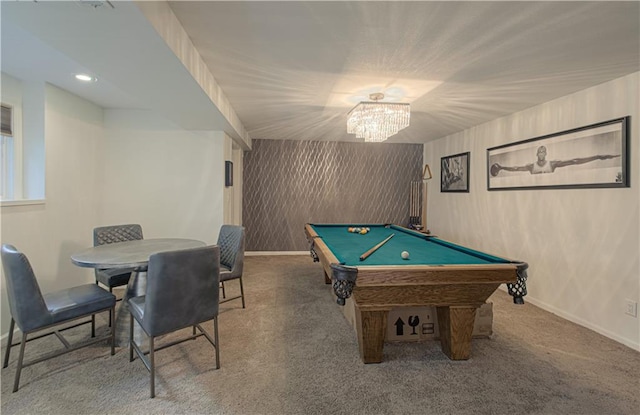 12600 Mohawk Ln, Leawood, KS 66209 - game room featuring carpet flooring and pool table