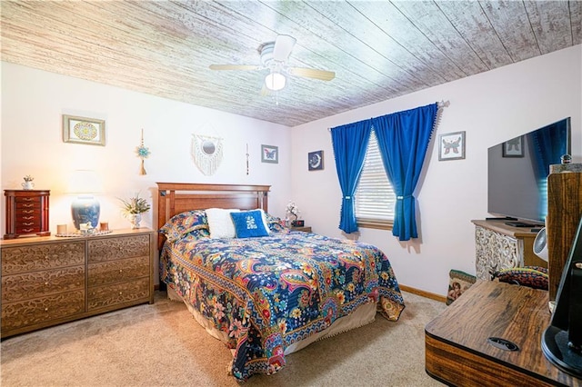 203 Scout St, Camden Point, MO 64018 - carpeted bedroom with wood ceiling and ceiling fan