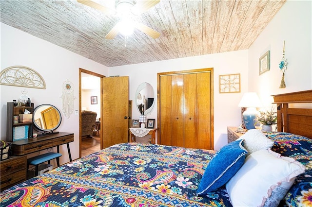 203 Scout St, Camden Point, MO 64018 - bedroom with a closet and a ceiling fan