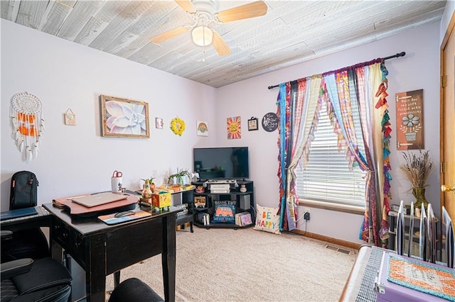 203 Scout St, Camden Point, MO 64018 - office featuring carpet flooring and ceiling fan
