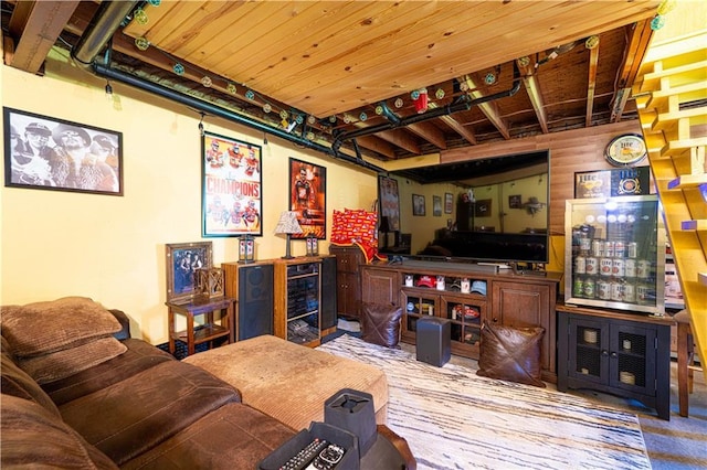 203 Scout St, Camden Point, MO 64018 - living room with a dry bar, wine cooler, and wood finished floors