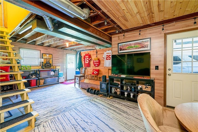203 Scout St, Camden Point, MO 64018 - living area with wooden walls