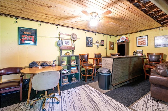 203 Scout St, Camden Point, MO 64018 - recreation room with ceiling fan and wooden ceiling