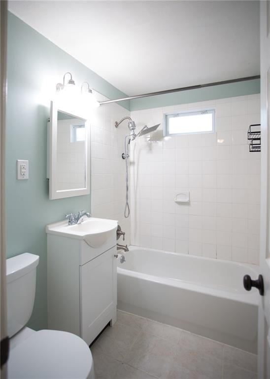 7236 Roe Ave, Prairie Village, KS 66208 - full bath featuring vanity, shower / washtub combination, and tile patterned flooring