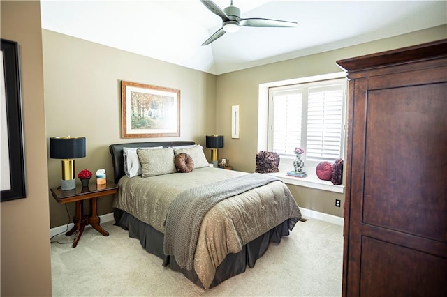 4500 Parks Summit Ter, Lees Summit, MO 64064 - bedroom featuring light carpet, vaulted ceiling, and a ceiling fan