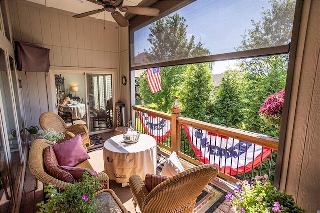 4500 Parks Summit Ter, Lees Summit, MO 64064 - balcony featuring a ceiling fan
