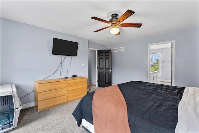 1148 N 1st Rd, Baldwin City, KS 66006 - bedroom featuring heating unit, carpet floors, and a ceiling fan