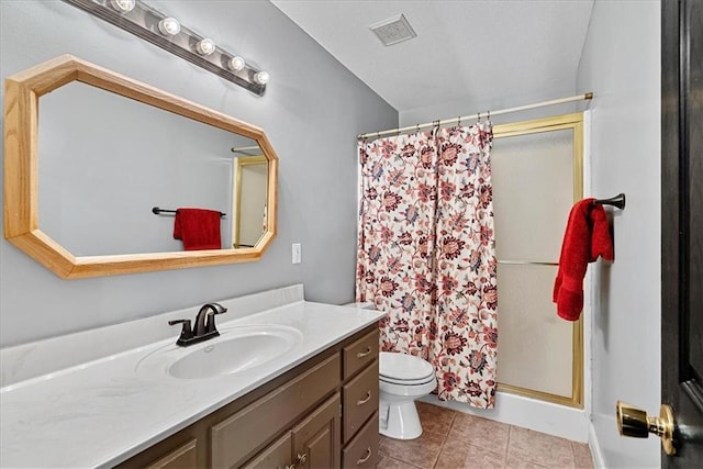 1148 N 1st Rd, Baldwin City, KS 66006 - full bath with vanity, a shower with shower curtain, and tile patterned floors