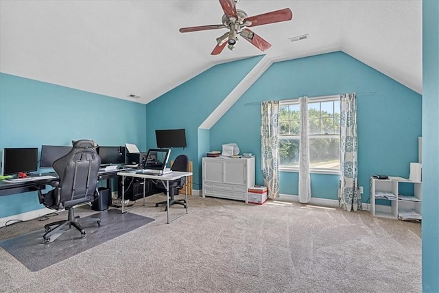 1148 N 1st Rd, Baldwin City, KS 66006 - carpeted office with ceiling fan and vaulted ceiling