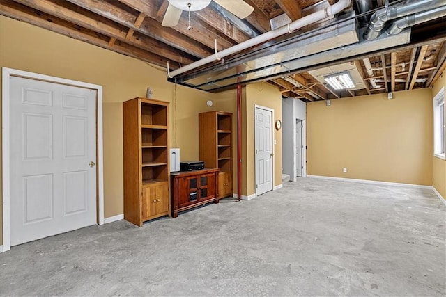 1148 N 1st Rd, Baldwin City, KS 66006 - basement with ceiling fan and baseboards