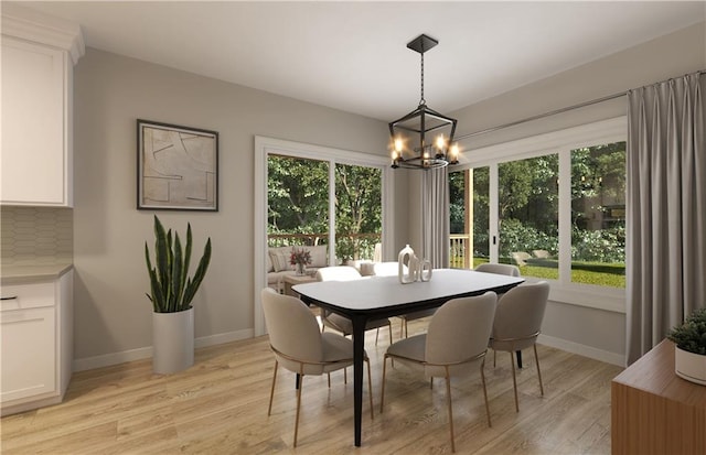12517 S Hedge Ct, Olathe, KS 66061 - dining space featuring a chandelier and light wood-style floors