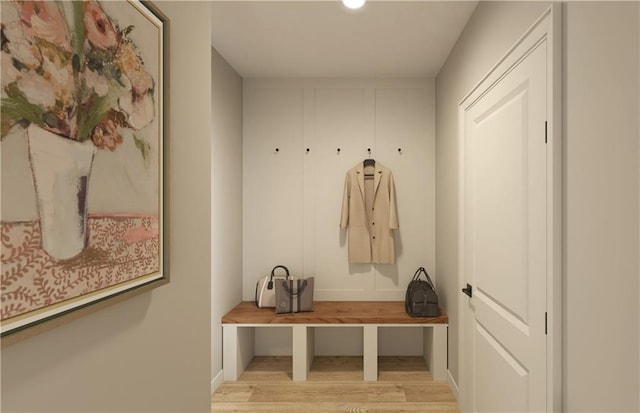 12517 S Hedge Ct, Olathe, KS 66061 - mudroom with wood finished floors and baseboards