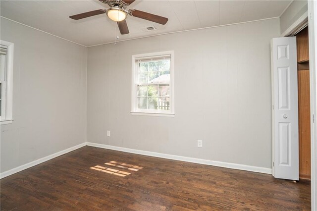 914 Jersey St, Baldwin City, KS 66006 - spare room with wood finished floors and ceiling fan