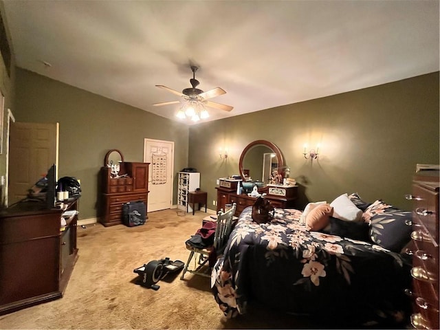 22 U Lake Shore Dr, Lake Lotawana, MO 64086 - bedroom with light colored carpet and ceiling fan