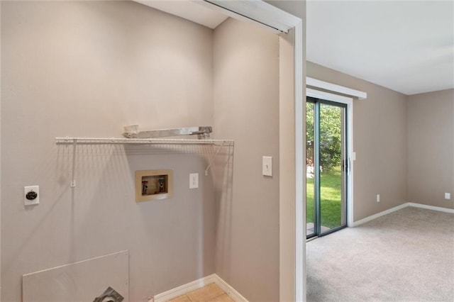 609 W Beech St, Independence, KS 67301 - laundry area featuring hookup for a washing machine, electric dryer hookup, and carpet