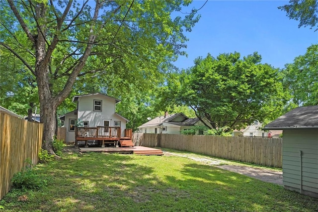 707 W 75th Ter, Kansas City, MO 64114 - fenced backyard featuring a deck