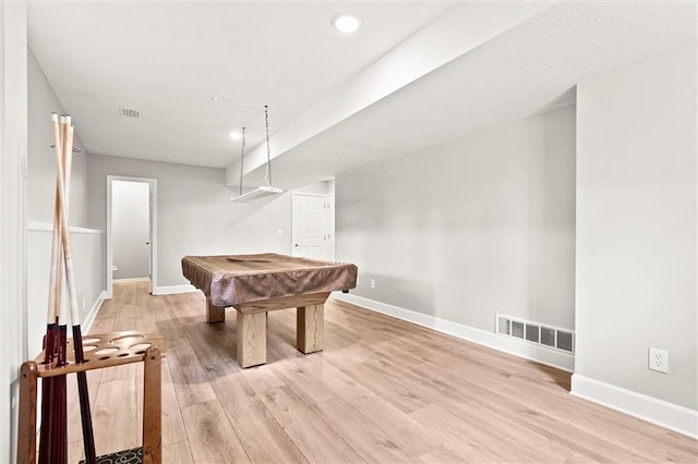 1108 W Pleasant Dr, Raymore, MO 64083 - recreation room featuring light wood-style floors, billiards table, and recessed lighting