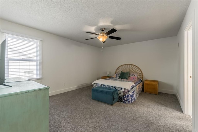 6613 E 123rd Ter, Grandview, MO 64030 - bedroom with carpet, a textured ceiling, and ceiling fan