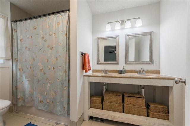 6613 E 123rd Ter, Grandview, MO 64030 - bathroom with tile patterned flooring and a textured ceiling