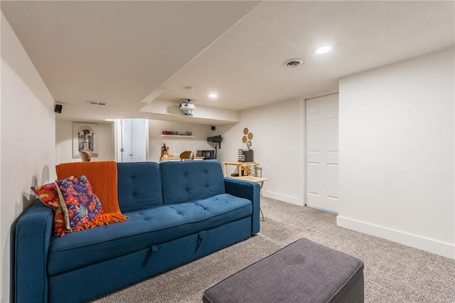 6613 E 123rd Ter, Grandview, MO 64030 - carpeted living room featuring recessed lighting