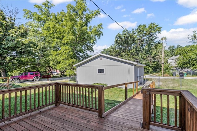 420 S Walnut St, Ottawa, KS 66067 - wooden terrace with a fenced backyard